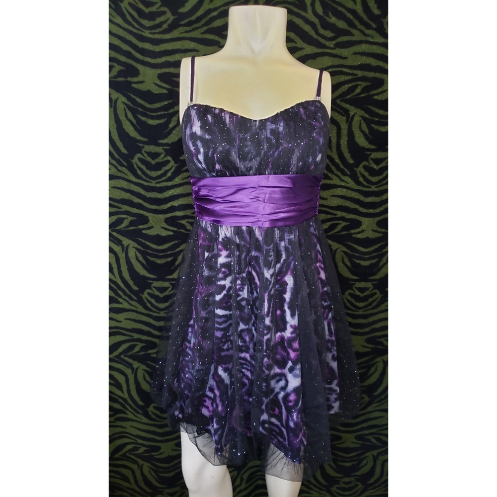 Speechless formal purple leopard dress size S